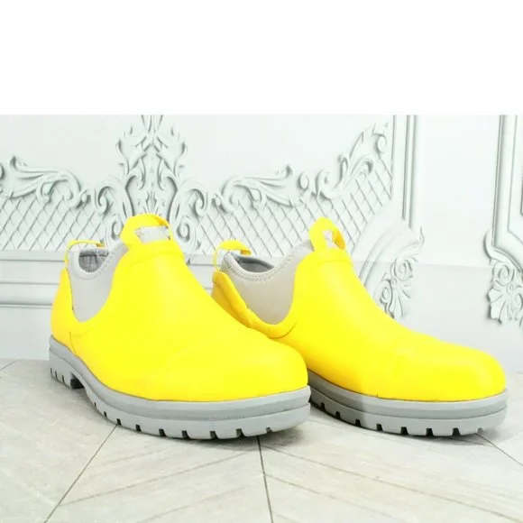 LL Bean Wellies Yellow Rubber Slip On Rugged Waterproof Rain Boots Size 8 M - Picture 3 of 9